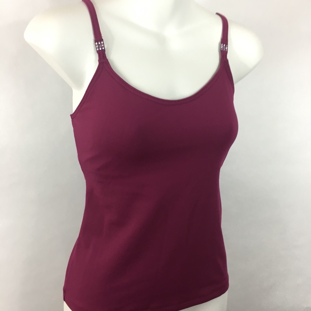 Capezio camisole cami top bra lined wine new LG XL - Picture 1 of 8